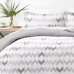 Kirklands Home Light Gray Chevron 3-Pc. Queen Duvet Cover Set Hot