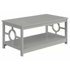 Kirklands Home Light Circle Cut-Out Sides Coffee Table Gray
