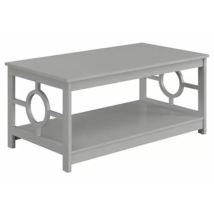 Kirklands Home Light Circle Cut-Out Sides Coffee Table Gray