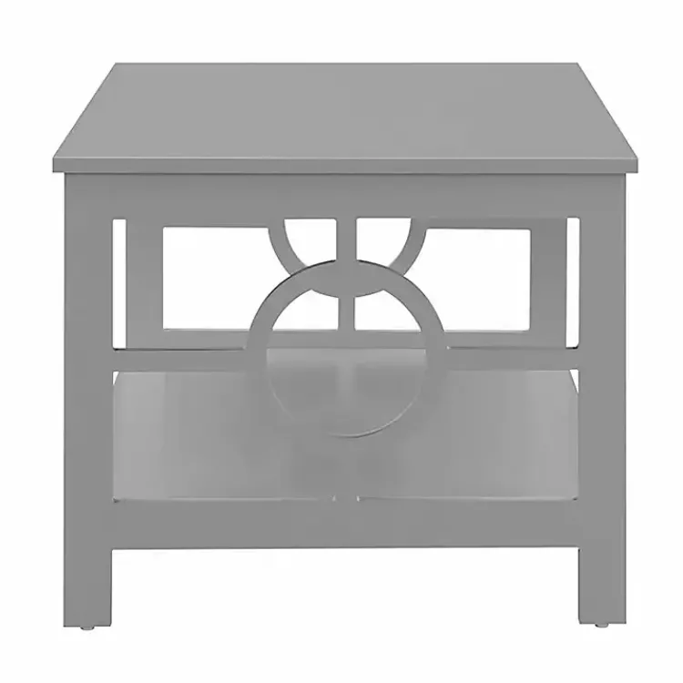 Kirklands Home Light Circle Cut-Out Sides Coffee Table Gray