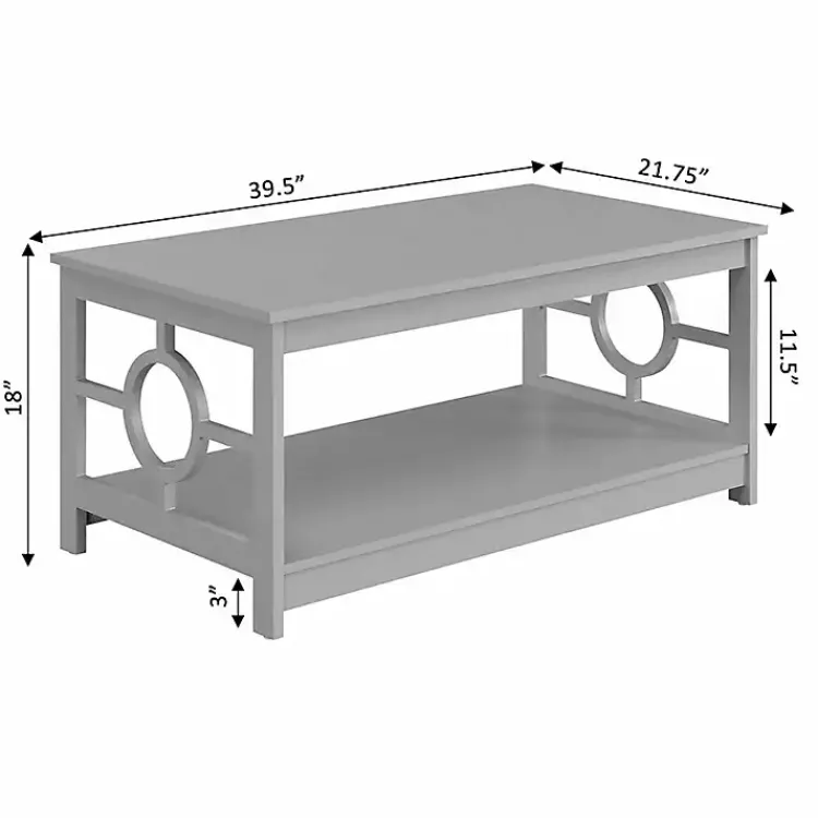 Kirklands Home Light Circle Cut-Out Sides Coffee Table Gray