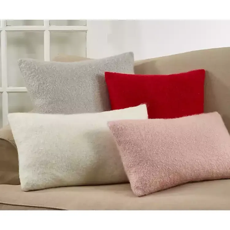 Pillows>Kirklands Home Light Faux Mohair Pillow, 22x22 in. Gray