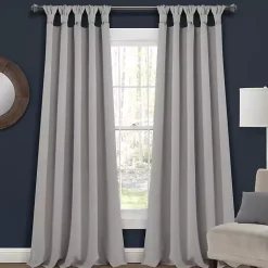 Kirklands Home Light Knotted Curtain Panel Set, 84 in. Gray Sale