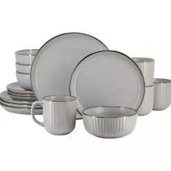 Kirklands Home Light Leo Stoneware 16-pc. Dinnerware Set Gray Clearance