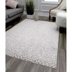 Kirklands Home Light Leopard Textured Area Rug, 8x10 Gray New