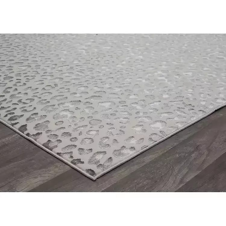 Kirklands Home Light Leopard Textured Area Rug, 8x10 Gray New