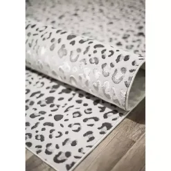 Kirklands Home Light Leopard Textured Area Rug, 8x10 Gray New