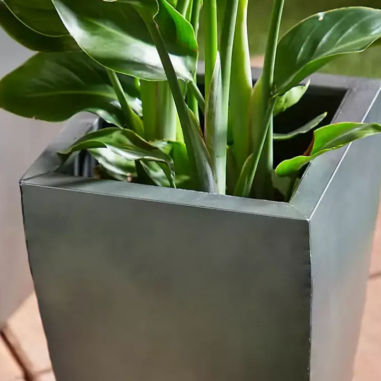 Kirklands Home Light Metal Round Tapered Planters, Set of 3 Gray Sale