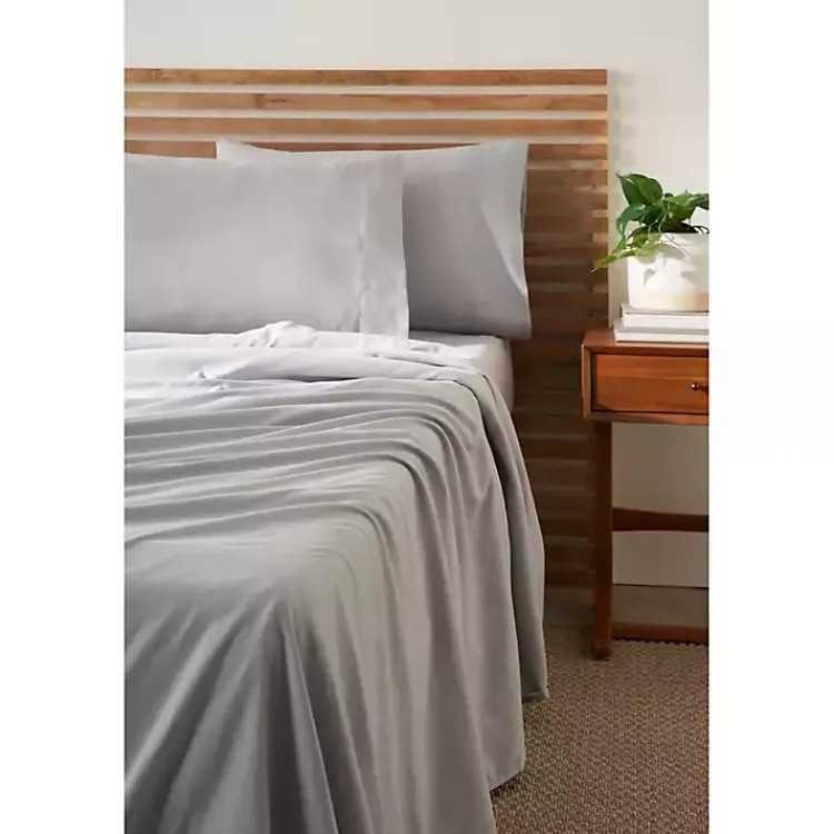 Kirklands Home Light Microfiber 4-pc. King Sheet Set Gray Sale