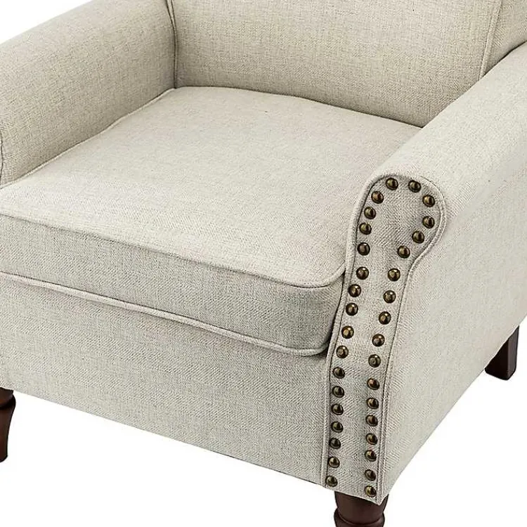 Kirklands Home Light Miriam Nailhead Trim Armchair Gray Discount