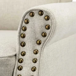 Kirklands Home Light Miriam Nailhead Trim Armchair Gray Discount