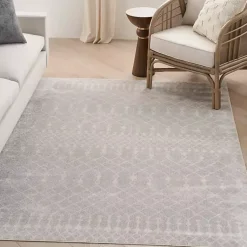 Kirklands Home Light Moroccan Washable Area Rug, 5x7 Gray Online
