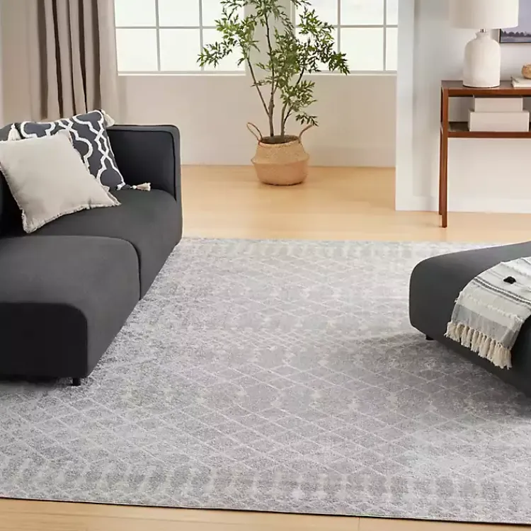 Kirklands Home Light Moroccan Washable Area Rug, 7x10 Gray Discount