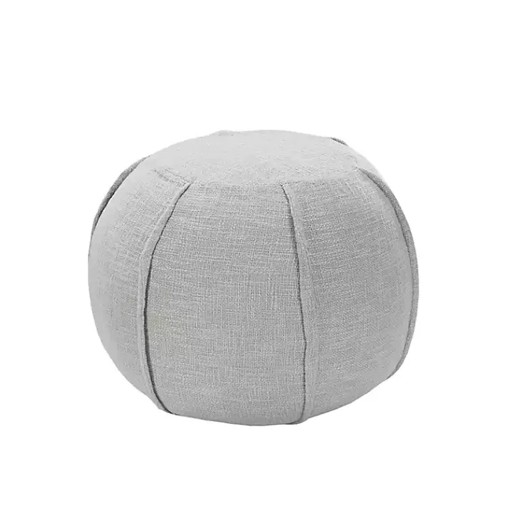 Poufs & Floor Cushions>Kirklands Home Light Patchwork Cotton Pouf Gray