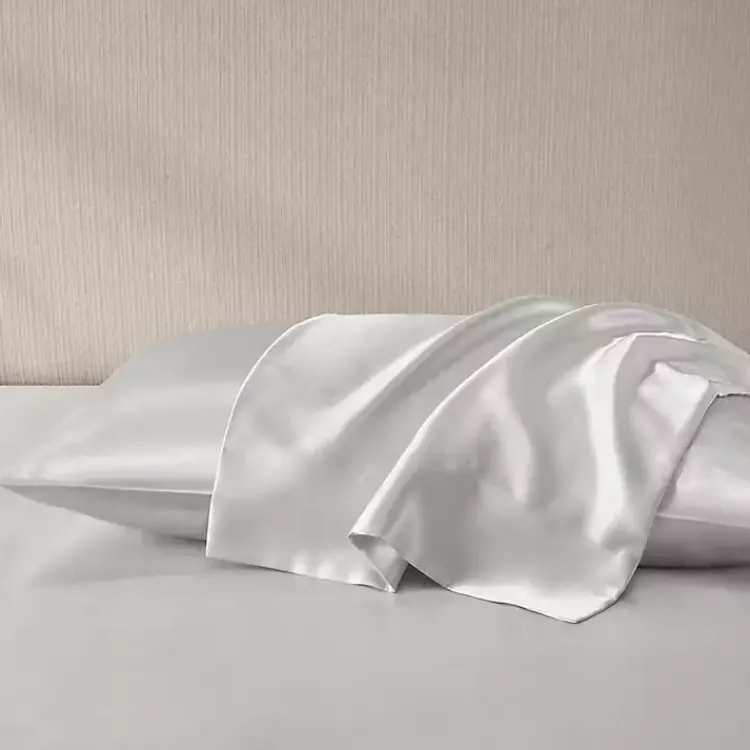 Kirklands Home Light Satin King 2-pc. Pillow Case Set Gray New
