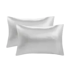 Kirklands Home Light Satin King 2-pc. Pillow Case Set Gray New
