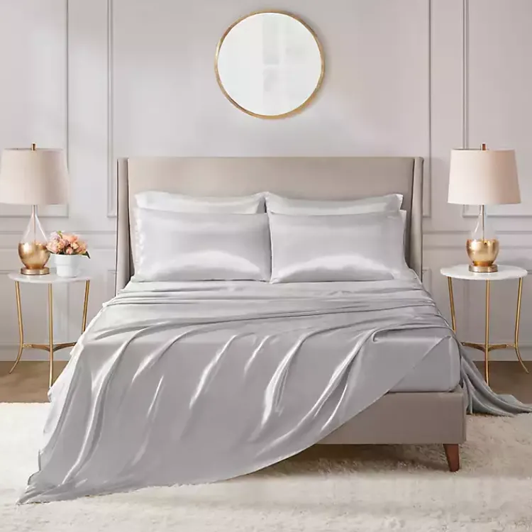 Kirklands Home Light Satin 6-pc. California King Sheet Set Gray Sale