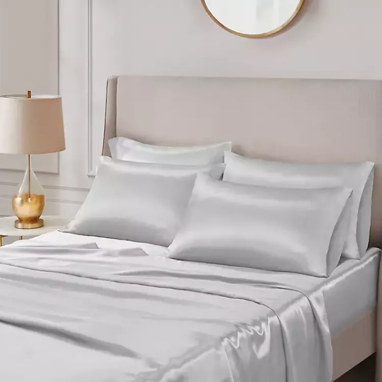 Kirklands Home Light Satin 6-pc. California King Sheet Set Gray Sale