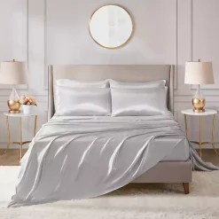Kirklands Home Light Satin 6-pc. King Sheet Set Gray Discount