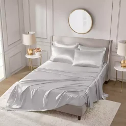 Kirklands Home Light Satin 6-pc. King Sheet Set Gray Discount