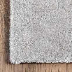 Kirklands Home Light Gray Shag Washable Area Rug, 5x8 Outlet
