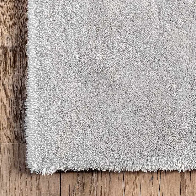 Kirklands Home Light Gray Shag Washable Area Rug, 5x8 Outlet