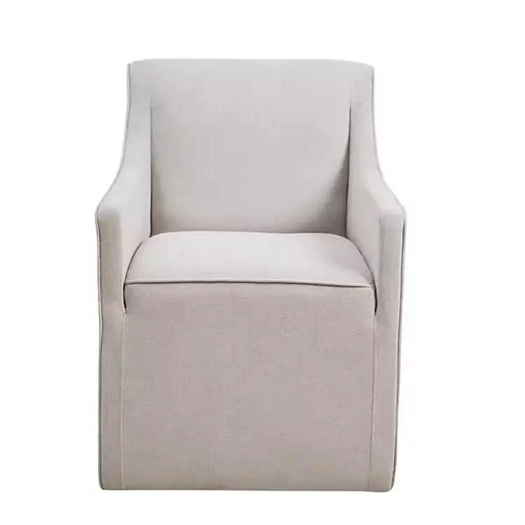 Kirklands Home Light Slipcover Dining Chair with Casters Gray Best