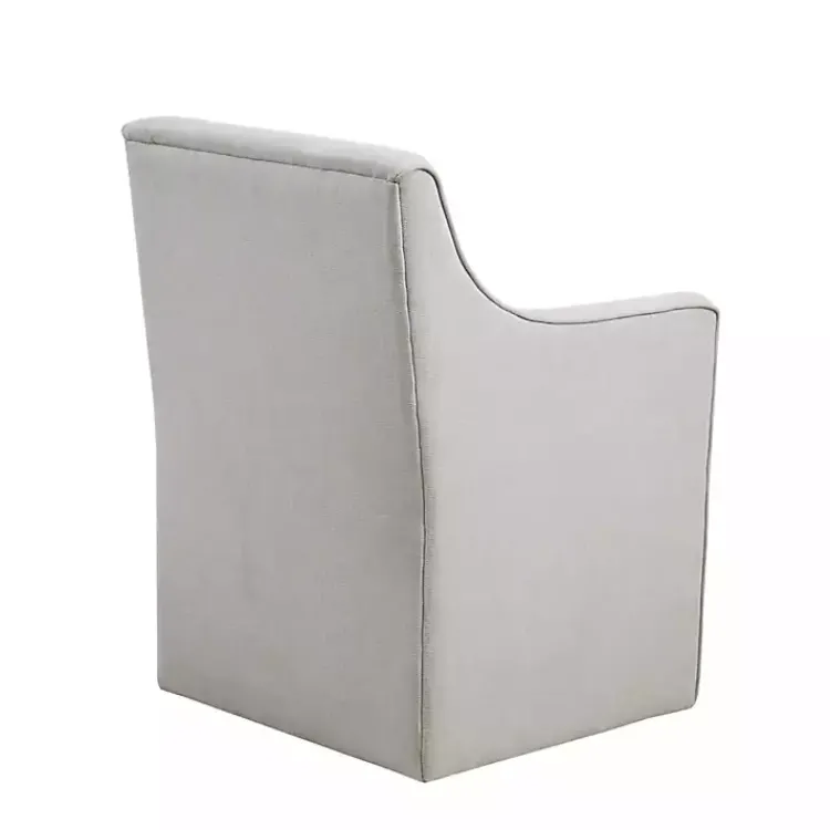 Kirklands Home Light Slipcover Dining Chair with Casters Gray Best