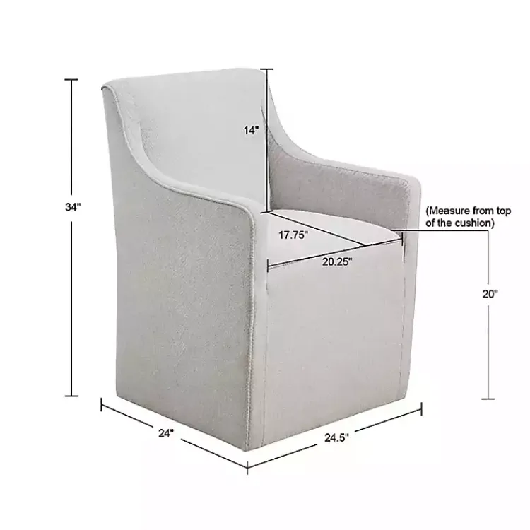 Kirklands Home Light Slipcover Dining Chair with Casters Gray Best