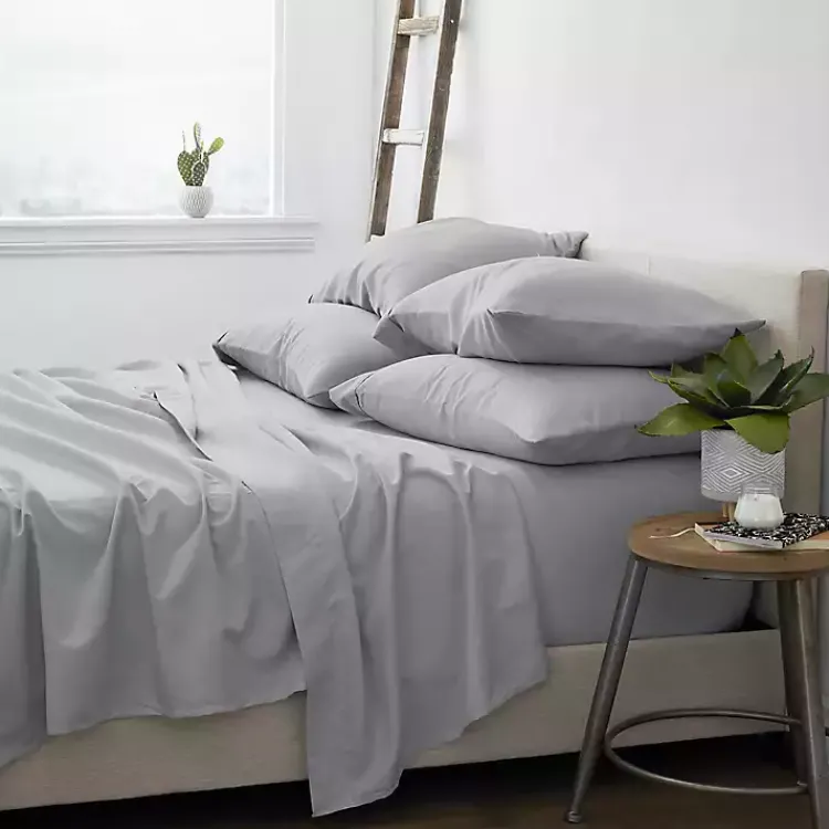 Kirklands Home Light Soft 6-pc. California King Sheet Set Gray Outlet