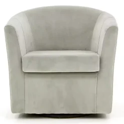 Kirklands Home Light Swivel Barrel Accent Chair Gray Outlet
