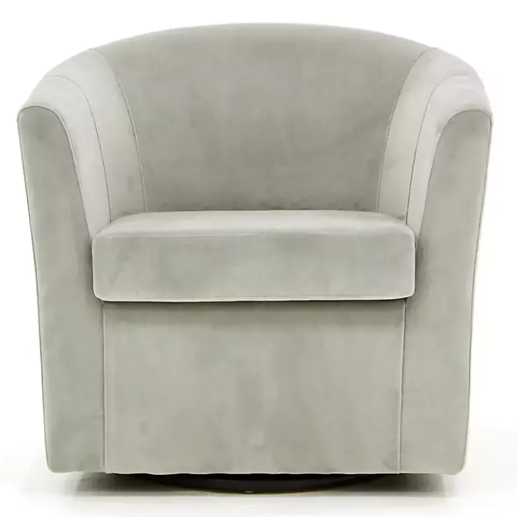 Kirklands Home Light Swivel Barrel Accent Chair Gray Outlet