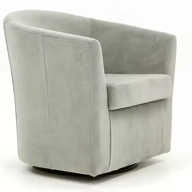 Kirklands Home Light Swivel Barrel Accent Chair Gray Outlet