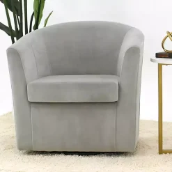 Kirklands Home Light Swivel Barrel Accent Chair Gray Outlet