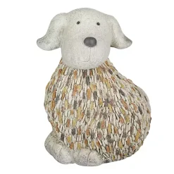 Kirklands Home Light Textured Dog Statue Gray Clearance