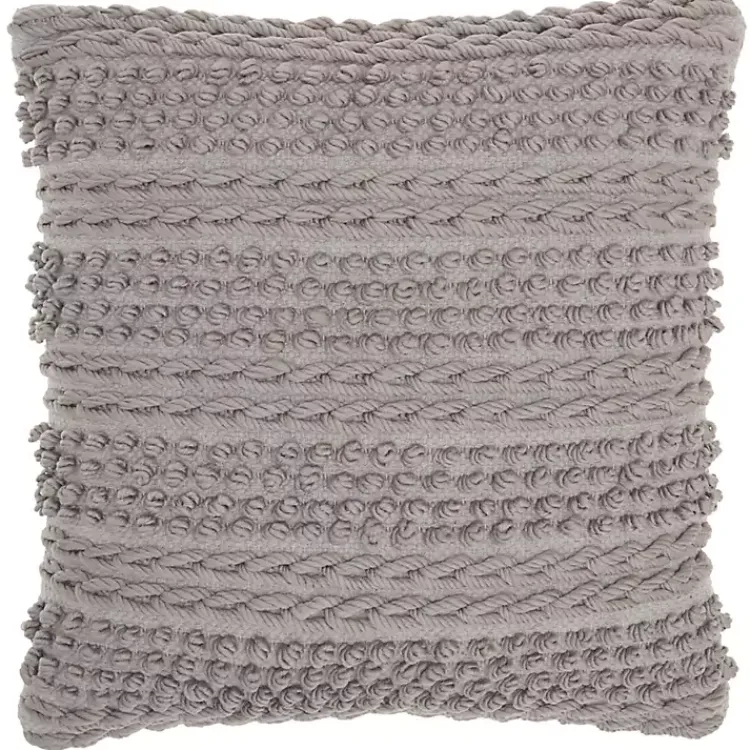 Pillows>Kirklands Home Light Textured Stripes Pillow Gray