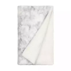 Blankets & Throws>Kirklands Home Light Gray Tie Dye Faux Fur Throw