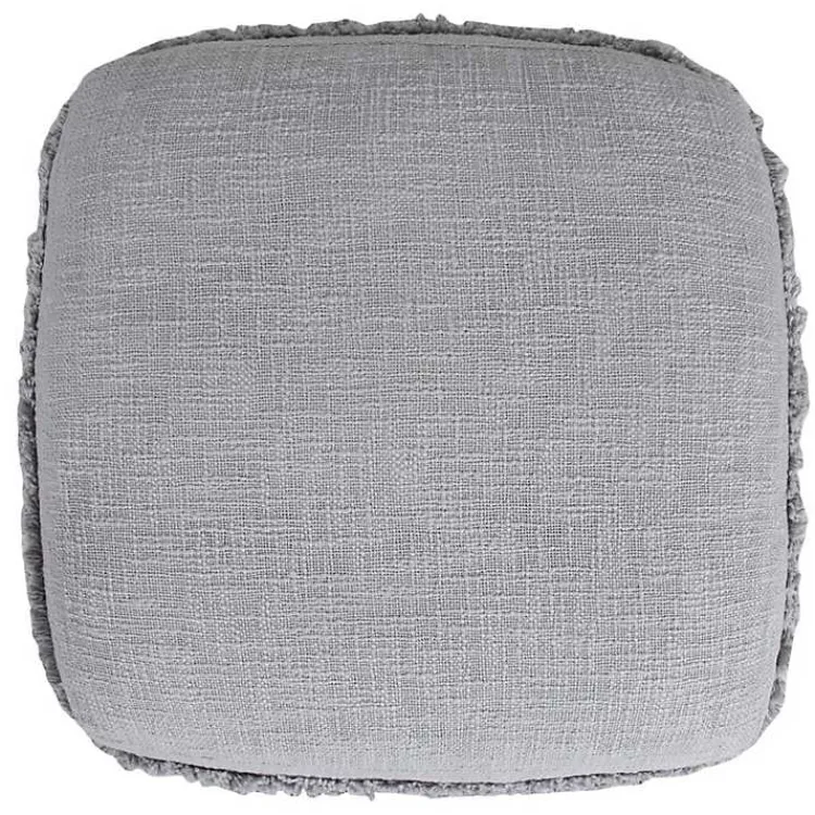 Poufs & Floor Cushions>Kirklands Home Light Tufted Stripe Cotton Square Pouf Gray