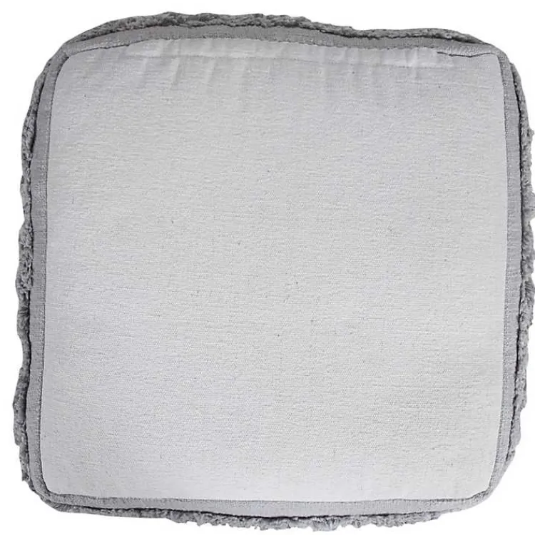 Poufs & Floor Cushions>Kirklands Home Light Tufted Stripe Cotton Square Pouf Gray