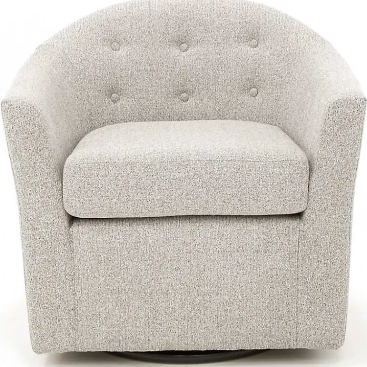 Kirklands Home Light Tufted Swivel Barrel Accent Chair Gray Sale