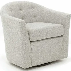 Kirklands Home Light Tufted Swivel Barrel Accent Chair Gray Sale