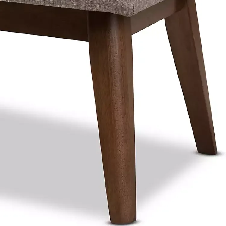 Kirklands Home Light Tufted Walnut Wood Bench Gray Sale