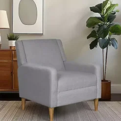 Kirklands Home Light Upholstered Juno Accent Chair Gray