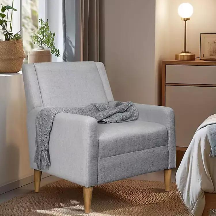 Kirklands Home Light Upholstered Juno Accent Chair Gray