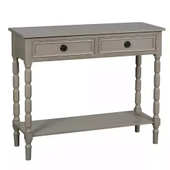 Kirklands Home Light Wood 2-Drawer Barrett Console Table Gray Sale