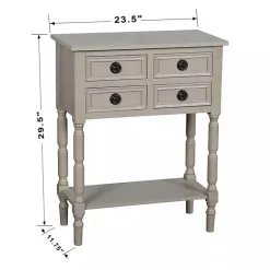 Kirklands Home Light Wood 4-Drawer Barrett Console Table Gray Clearance