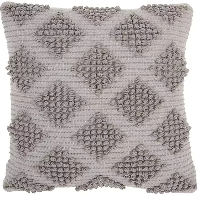 Pillows>Kirklands Home Light Woven Diamond Pillow Gray