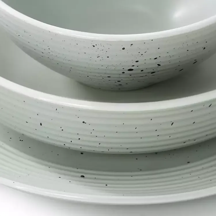 Kirklands Home Light Emilia Stoneware 16-pc. Dinnerware Set Green Outlet