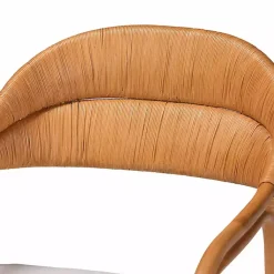 Kirklands Home Light Honey Rattan Marisa Accent Chair Ivory