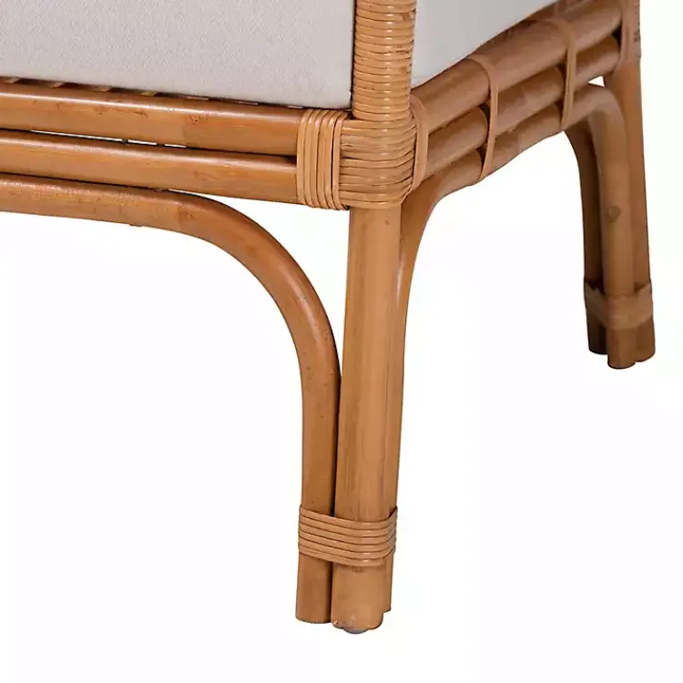 Kirklands Home Light Honey Rattan Marisa Accent Chair Ivory